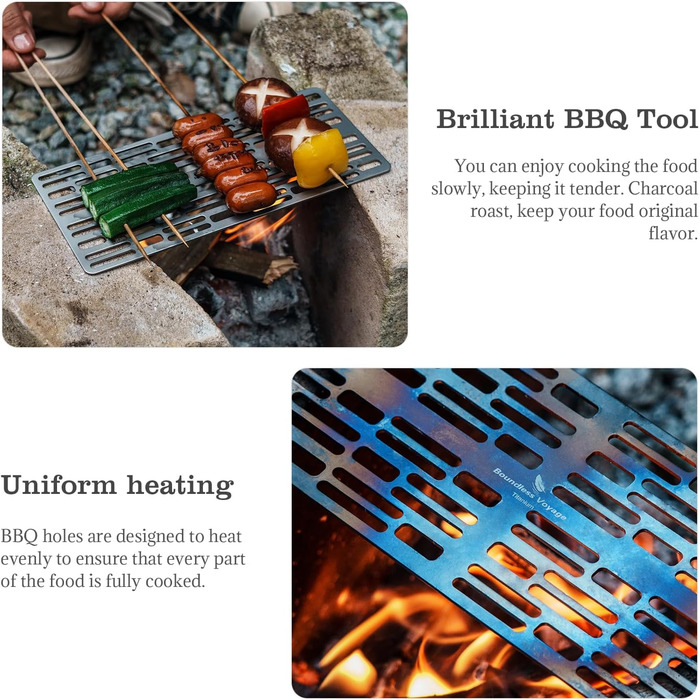 Титанова решітка для приготування їжі Решітка для гриля на відкритому повітрі Деревне вугілля Барбекю Сітка Тарілка для гриля Надл