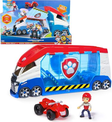 Командний автомобіль Launch'n Rescue PAW Patroller з новими функціями, включаючи фігурку Райдера та 1 базовий автомобіль, іграшка підходить для дітей віком від 3 років і старше