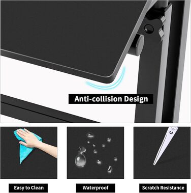 Приставний столик Кухонний стіл fgdgd Комп&39ютерний стіл Книжкова полиця для навчання, Мобільна робоча станція для ноутбука, Чорно-білий