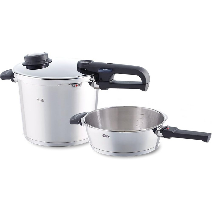 Набір для скороварки Fissler Vitavit Premium / набір для скороварки, 2 частини (6 л і 2,5 л - Ø 22 см) з нержавіючої сталі, скоров