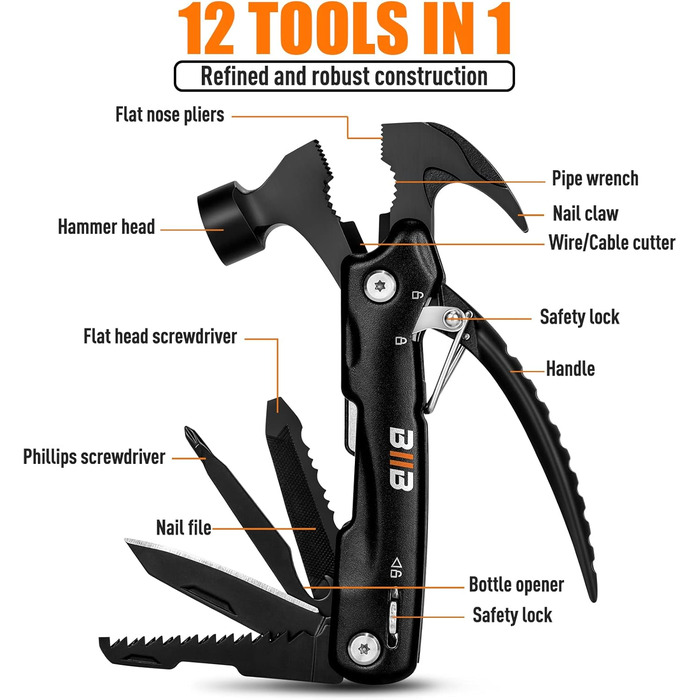 Подарунки для чоловіків, 12 в 1 мультитул Гаджети для чоловіків Подарунки для тата, Подарунок на день народження для чоловіків Нап