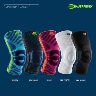 Опора для колін Bauerfeind 'Knee Support з кільцем Siikon, праворуч і чорнилами для носіння (чорний, M)