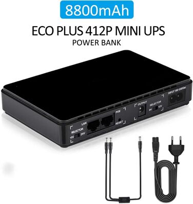 Джерело безперебійного живлення UPS Mini UPS 8800 мАг Power Bank з гігабітним POE для бездротового маршрутизатора, модему, камери, монітора, IP-телефонії, веб-камери тощо, вхідний вихід змінного струму USB 5 В постійного струму 5 В постійного струму 5 В 9