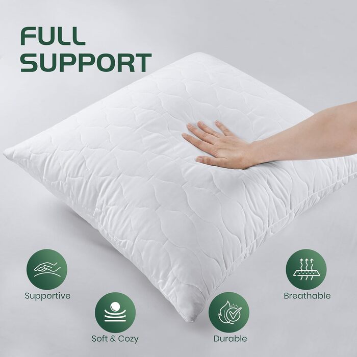 Подушка для постільної білизни Utopia 80x80 см (комплект з 2 шт.), стьобана подушка для ліжка та як декоративна подушка, наповнювач подушки, подушка для дивана, декоративна подушка для дивана (біла) 80 x 80 см (комплект з 2 шт.)