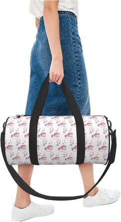 Спортивна сумка для подорожей, з дизайном Хмарка та Єдиноріг, для ночівлі, Чорна, Універсальний розмір