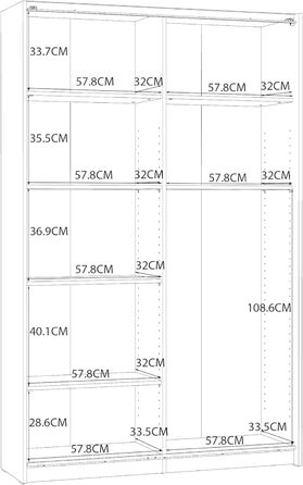 Біла багатофункціональна шафа, сучасна, 2-дверна з полицями, шафа з розсувними дверима, вішалка для пальто, дерев&39яний композит, матово-білий колір, 120 см завширшки x 42 см завглибшки x 190,5 см заввишки. Біла матова багатофункціональна шафа, окремий б