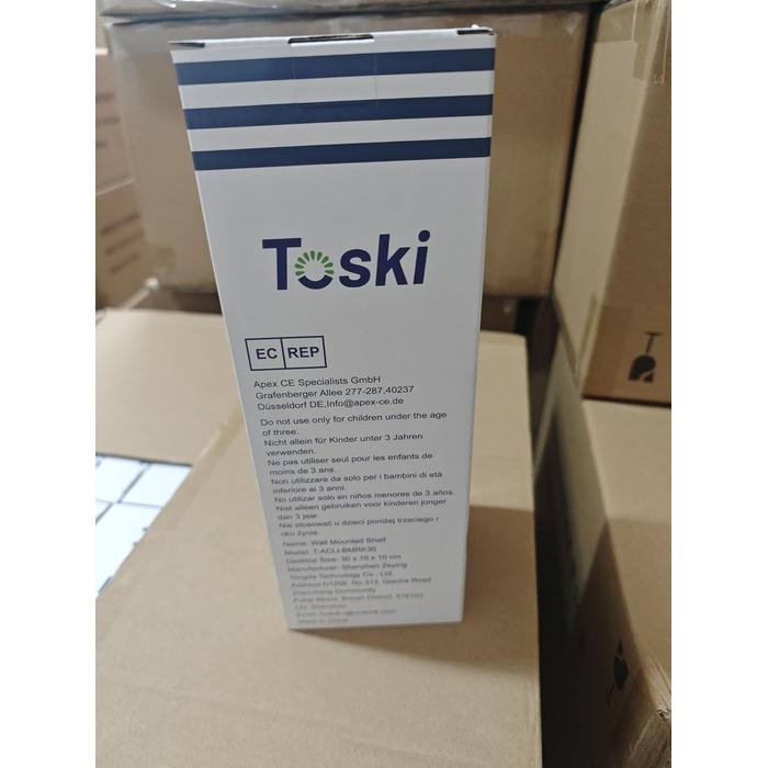 Полиця настінна Toski без свердління, полиця настінна акрилова 2 шт. и, плаваюча полиця біла 30см, кухонна полиця підвісна для при