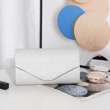 Жіноча блискуча вечірня сумка-клатч елегантна весільна сумка срібний клатч зі знімним ланцюжком офіційна сумка для весілля, вечірки, випускного вечора A-Silver