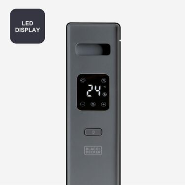 Конвекторний обігрівач, обігрівач, вентилятор, 2000 Вт, світлодіодний дисплей, 2 рівні потужності, таймер, захист від перегріву, ручка для перенесення, чорний 2000 Вт Цифровий, 2001E -