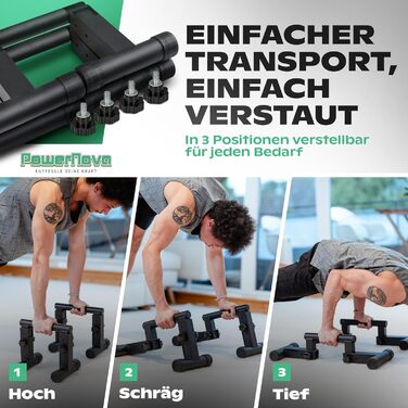 Ручки для віджимань 3-в-1 - Регульована рукоятка для калістеніки, стійки на руках та ручок для віджимань Ручки для віджимань, зручні для зап&39ястя, ідеальне обладнання для домашньої студії, тренажерного залу та в дорозі POWERNOVA Metal