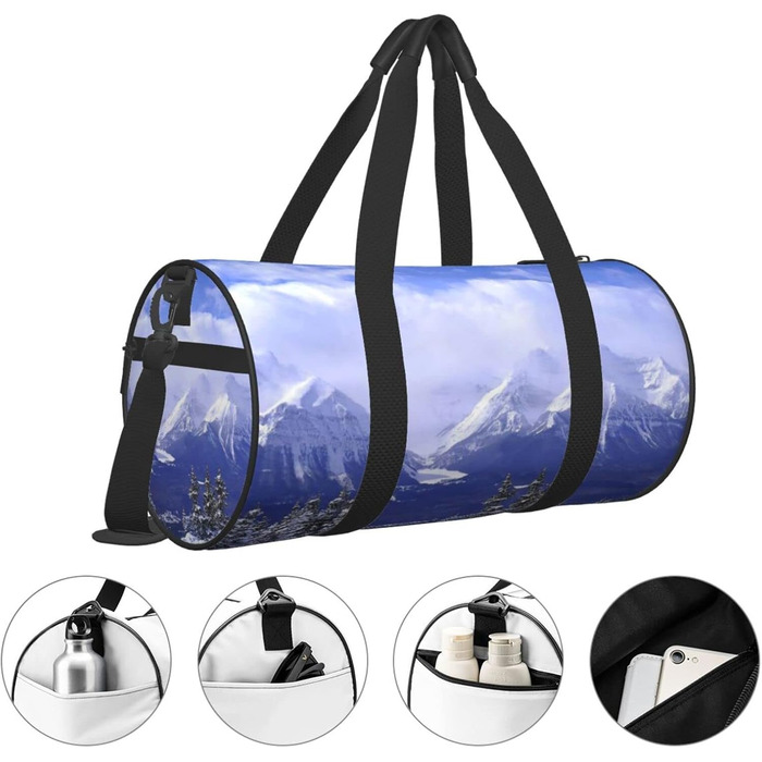 Універсальна дорожня сумка Блакитне небо та білий сніг, спортивна сумка для чоловіків та жінок, велика сумка для подорожей та спорту