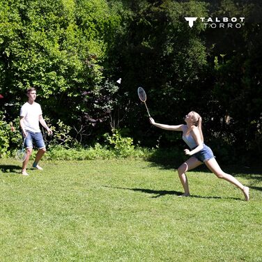 Набір для бадмінтону Talbot-Torro на 2 атакуючі ракетки, 2 ракетки, 2 волани, у високоякісній сумці. Набір для 2 атакуючих, 449411. Одинарний.