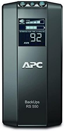 Резервний ДБЖ APC by Schneider Electric PRO UPS 900 ВА потужністю - BR900G-GR - включно зі страхуванням захисту пристрою вартістю 150 000 євро (5 функцій енергозбереження, багатофункціональний дисплей) (живлення 550 ВА, виходи IEC - IEC - IEC, одинарний)