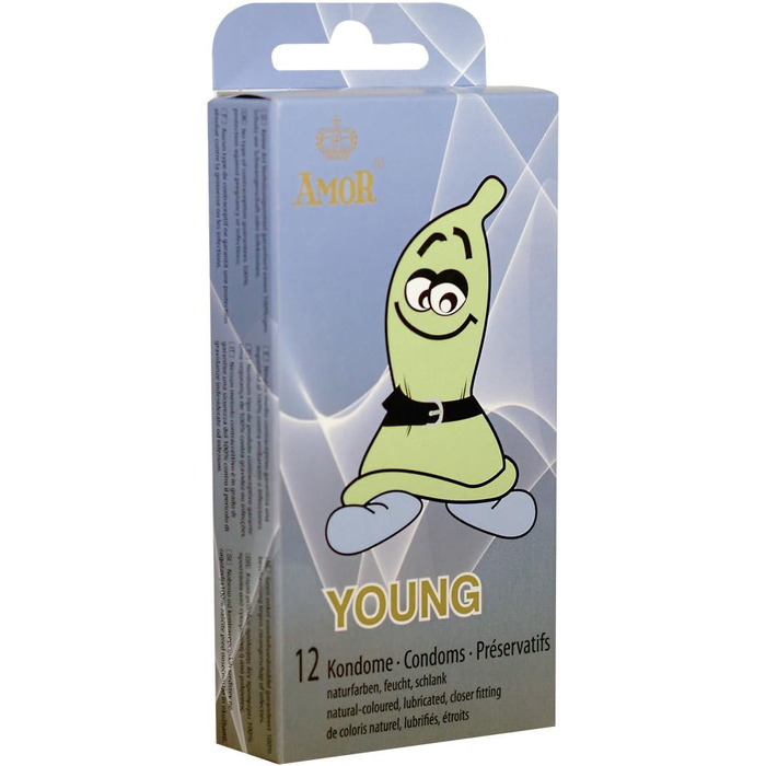 Презервативи Amor Young, 12 шт, вузькі (XS), 49 мм