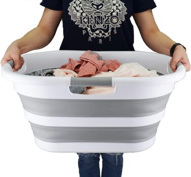 Складаний пластиковий кошик для білизни, 40 л, складаний висувний контейнер/органайзер для зберігання - переносна ванна для білизн