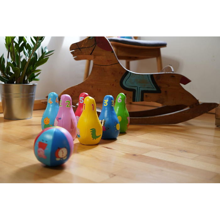 Іграшки Barbo Набір для боулінгу Свинки Пеппи для дітей від 12 місяців Дитяча іграшка для дітей віком від 1 року Боулінг для дітей у приміщенні Офіційний боулінг Свинки Пеппи
