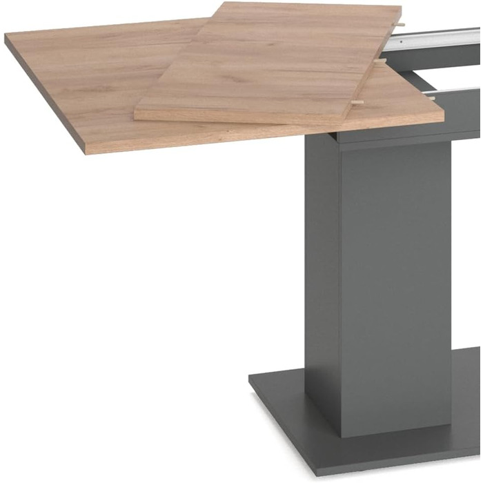 Обідній стіл Vicco Dix, розкладний обідній стіл, антрацит/золотий дуб, 140 x 90 см