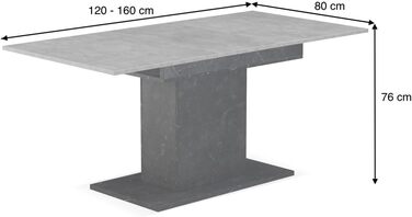 Обідній стіл B&D home Bosco розсувний 120-160x80 см, розрахований на 4-6 осіб, дерев&39яний кухонний стіл з підставкою для їдальні, кухні сучасний скандинавський дизайн техаський дуб, каркас з техаського дуба BE 11201-BE-EITE