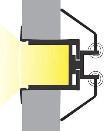 Профіль Tivendis Led Alu 2 м EK з аксесуарами для смуг/стрічок шириною до 18 мм Атласна обкладинка молочного кольору Монтаж Гіпсокартон Фінішна планка Фінішна стрічка Стельова смуга Анодована