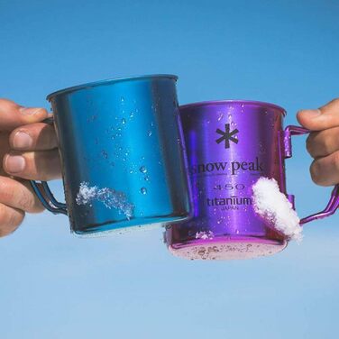 Одностінна титанова чашка Snow Peak, 450 синього кольору