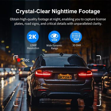 Відеореєстратор передній 1296P, автомобільний міні-реєстратор з додатком, WiFi відеореєстратор з нічним баченням WDR, поворотний к
