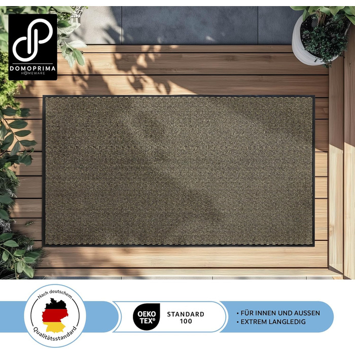 Килимок для бруду 90x150 см Коричневий меланж Комерційна якість Килимок без запаху для внутрішнього та зовнішнього використання Нековзний атмосферостійкий килимок для вхідної зони Килимок для очищення 90 x 150 см (прямокутний) Коричневий меланж