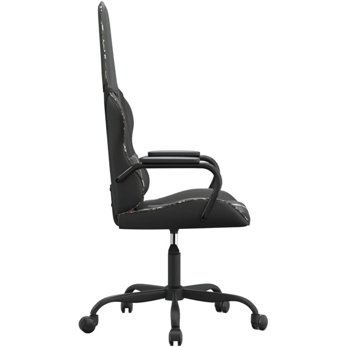 Геймерське крісло, чорне та камуфляжна штучна шкіра, регульоване по висоті, обертове з колесами для комфорту та довговічності, 36 x 46 см (Ш x Г), різнокольорове