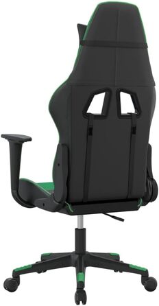 Ігрове крісло, чорно-зелена штучна шкіра, офісне крісло, ігрове крісло, обертове крісло, стілець для столу - 3143690
