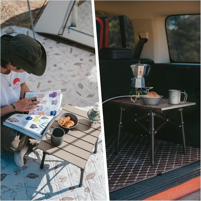 Кемпінговий стіл Naturehike, розкладний стіл з алюмінію, портативний розкладний стілець, надлегкий кемпінговий стіл, маленький столик для саду, походів, кемпінгу, коричневий