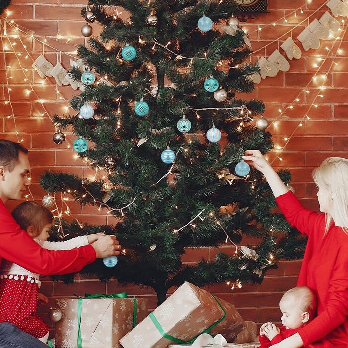 Сині різдвяні кульки 12 шт Aurasky