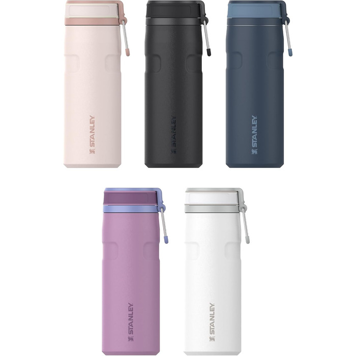 Пляшка Stanley IceFlow Twist Flip 0,47 л - Зберігає напої крижаними протягом 12 годин - 3 днів - Можна мити в посудомийній машині - Перероблена нержавіюча сталь - Без BPA - Двостінна вакуумна ізоляція - Рожевий кварц 470 мл