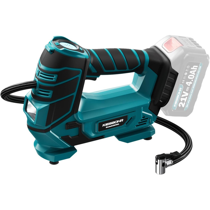 Акумуляторний компресор KIESBOHR 11 бар, велосипедний насос, електричний повітряний насос з функцією автоматичної зупинки, світлод