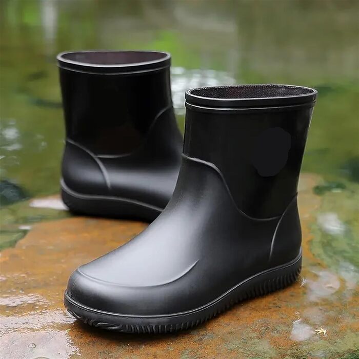 Чоловіче гумове взуття, чоловічі гумові чоботи, легке гумове взуття для походів, водонепроникне гумове взуття для відпочинку на свіжому повітрі, робоче водне взуття, чорне/червоне, розмір 43 EU