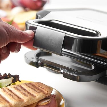 Багатофункціональний прилад Russell Hobbs 3-в-1 бутербродниця, вафельниця, контактний гриль Творіння (можна мити в посудомийній машині, тарілки з антипригарним покриттям і дуже глибокі пластини, без бісфенолу А) 26810-56
