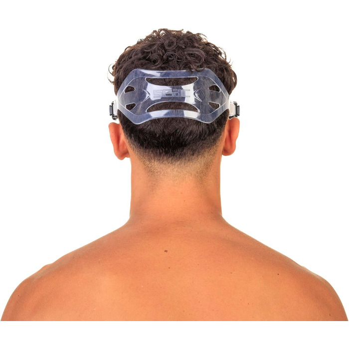 Силіконовий набір для дайвінгу та снорклінгу з маскою та трубкою з системою сухого верху та продувним клапаном, прозорий/синій