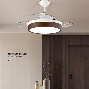 Світлодіодне освітлення NSXBY, прихований стельовий вентилятор, безшумний вентилятор, сучасний стельовий вентилятор, пульт дистанц