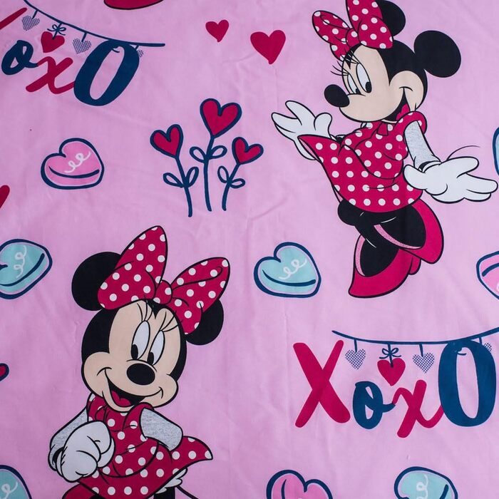 Комплект дитячої постільної білизни Disney Minnie Mouse Pink 100x135 ковдра 40x60 см подушка, 100 бавовна на блискавці