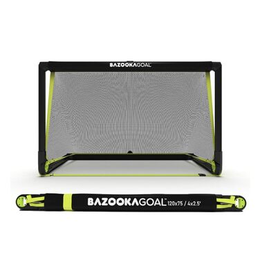 Ворота BazookaGoal Original Solid Frame Pop-Up - Складані міні-футбольні ворота для дітей та дорослих - Портативні футбольні ворота - Легке складання та стійкість 1,20 x 0,75 м Чорний колір