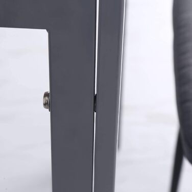 Обідній стіл HOMCOM 75 x 75 см, квадратний кухонний стіл для 4 осіб, обідній стіл із загартованого скла з металевими ніжками, сучасний стіл для кухні, їдальні та вітальні, сірий 75Д x 75Ш x 75В см