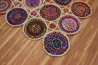 Килимок CASAVANI Cape Code Collection - 10,2 x 30,5 см, різнокольоровий, бавовна та джут чінді, геометричний килим кілім, для прим