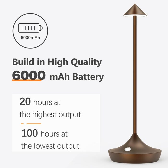 Світлодіодна акумуляторна настільна лампа Акумуляторний набір з 2 шт. , сучасна алюмінієва акумуляторна настільна лампа з можливіс