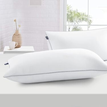 Подушка BedStory 40x80, комплект із 2 подушок з високоякісним наповнювачем з мікрофібри 950 г x 2, м&39який наповнювач, який можна прати, подушка для ліжка, подушка для сну, подушка для дивана, подушка для сну на боці 40x80 см