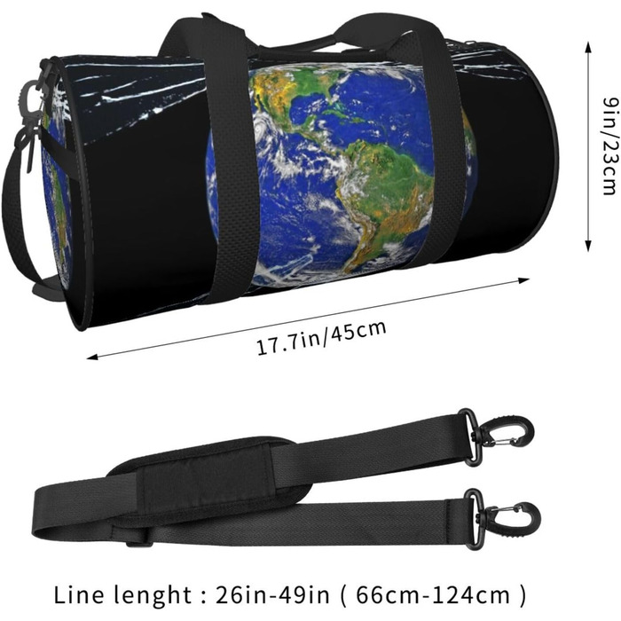 Велика спортивна сумка-дафл для подорожей Runde, міцна та з великим об'ємом, чорного кольору, універсальний розмір