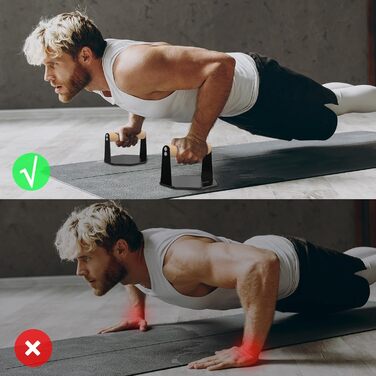 Стійка для віджимань 5BILLION - Тренування в домашньому спортзалі - Підходить для качання м&39язів та підтягувань - Рукоятка з пінопласту (чорна) (залізо дерево)