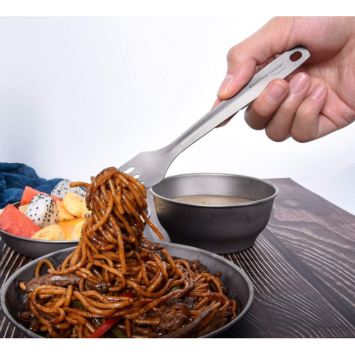 Набір титанових ножів, виделок, ложок та відкривачок для пляшок iBasingo, легкі столові прибори для використання на відкритому повітрі, набір столових приборів для кемпінгу, багаторазовий посуд, міцний, стійкий до іржі, портативний дорожній посуд Ti1066T