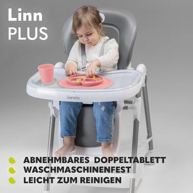 Стільчик для годування 2-в-1, високий, регульований стільчик, знімний піднос, нековзний, від 6 до 36 місяців, 5-точкові ремені без