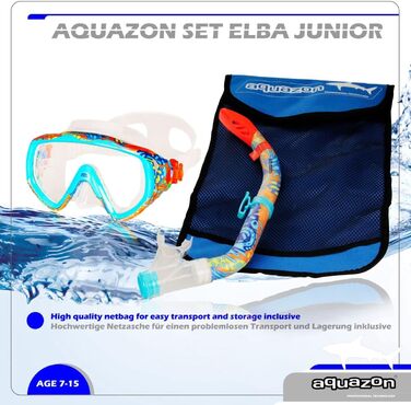 Надзвичайно зручний дитячий комплект для підводного плавання, маска для дайвінгу з надм&39яким силіконом, 7-14 років, кришталево чистий вид крізь загартоване скло Coral
