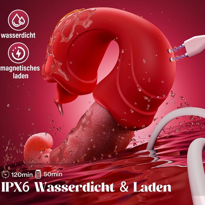 Вібратор Glanvoo, з стимуляцією язика та клітора, 10 режимів поштовхів, 10 режимів вібрації