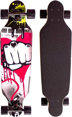 Лонгборд Sumeber Graffiti 31" Drop-Through Cruiser LED – freeride з світними PU колесами 95A, 9-шаровий клен, для дівчат, новачків, дітей та дорослих