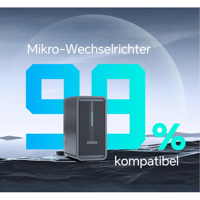 Оновлена електростанція з балконом та накопичувачем B2500, 0 ПДВ, акумулятор Marstek 2240 Втгод LiFePO4, 6000 циклів зарядки, максимальна вхідна потужність 1600 Вт для фотоелектричних систем та вихідна потужність 800 Вт, можливість розширення до 8960 Втго